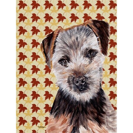 Carolines Treasures Norfolk Terrier Puppy Fall Leaves Flag Canvas House Size SC9687CHF